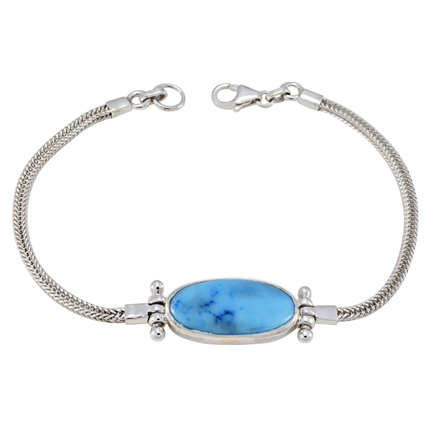 Turquoise Baking Day Featherlight Turquoise Silver Chain Bracelet