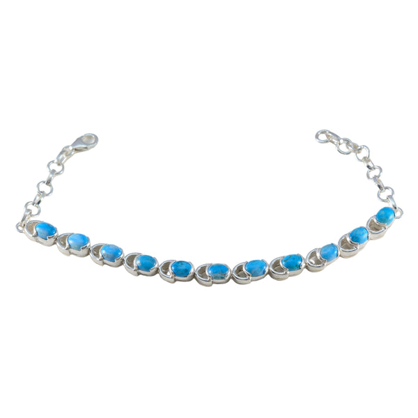 Turquoise Bee Day Tiny Turquoise Sterling Silver Tennis Bracelet