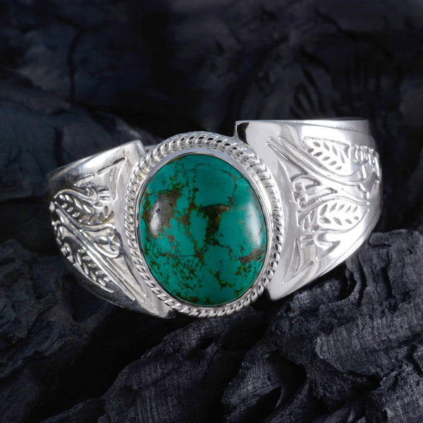 Turquoise Book Day Chunky Blue 925 Silver Cuff Bracelet