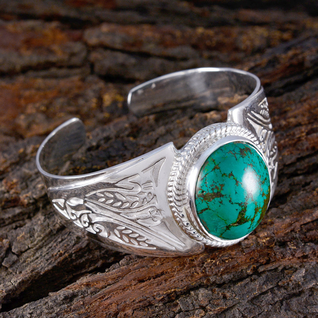 Turquoise Book Day Chunky Blue 925 Silver Cuff Bracelet