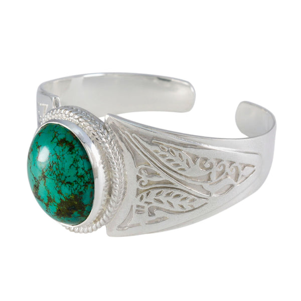 Turquoise Book Day Chunky Blue 925 Silver Cuff Bracelet