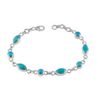 Turquoise Chocolate Day Slim Turquoise Sterling Silver Links Bracelet