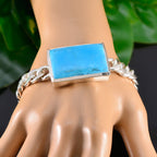 Turquoise Cocktail Day Edgy Blue Silver Chain Bracelet