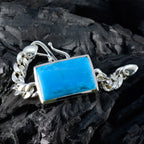 Turquoise Cocktail Day Edgy Blue Silver Chain Bracelet