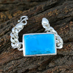 Turquoise Cocktail Day Edgy Blue Silver Chain Bracelet