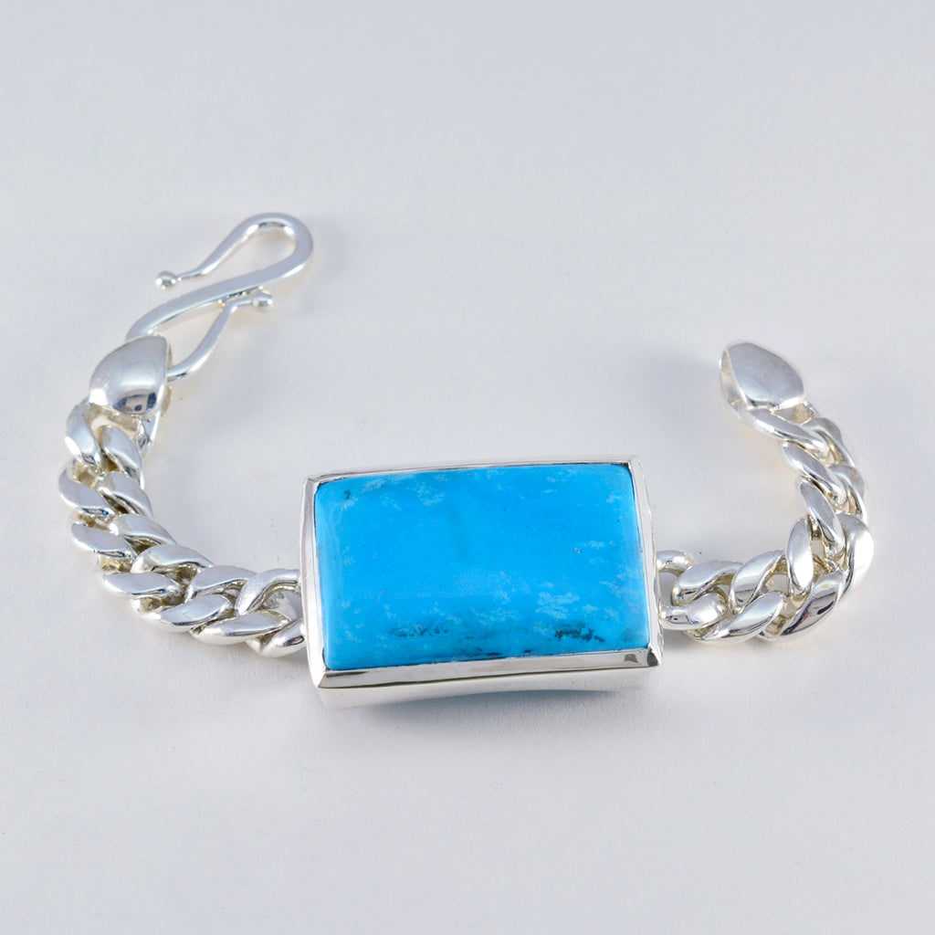 Turquoise Cocktail Day Edgy Blue Silver Chain Bracelet