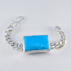 Turquoise Cocktail Day Edgy Blue Silver Chain Bracelet
