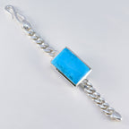 Turquoise Cocktail Day Edgy Blue Silver Chain Bracelet