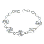 White CZ Environment Day Featherlight White 92.5 Silver Links Bracelet