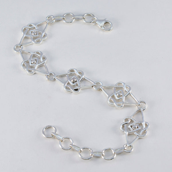 White CZ Environment Day Featherlight White 92.5 Silver Links Bracelet