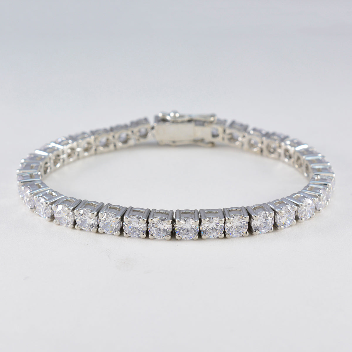 White CZ Fair Trade Day Versatile White Silver Tennis Bracelet Второстепенное изображение товара