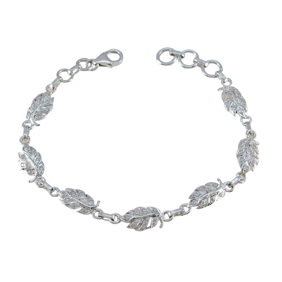 Weißes CZ Gin Day Elegantes weißes Silbergliederarmband Hauptbild