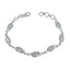 White CZ Gin Day Elegant White Silver Links Bracelet