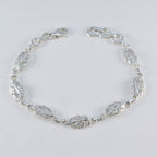 White CZ Gin Day Elegant White Silver Links Bracelet