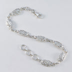 White CZ Gin Day Elegant White Silver Links Bracelet