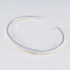 White CZ Guacamole Day Dainty White Sterling Silver Bangle Bracelet