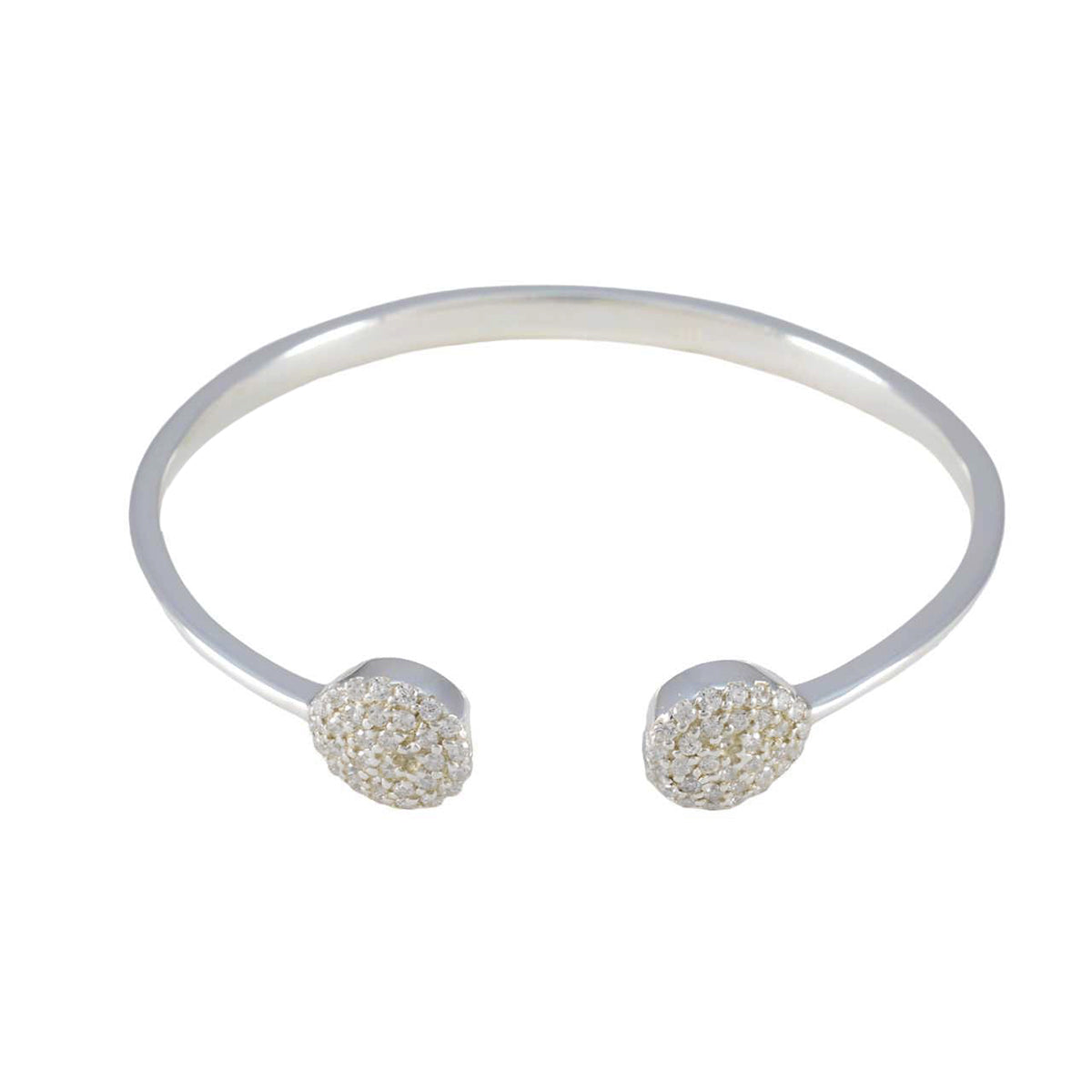 White CZ Jewelry Day Featherlight White 925 Silver Bangle Bracelet