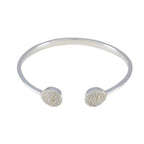 White CZ Jewelry Day Featherlight White 925 Silver Bangle Bracelet