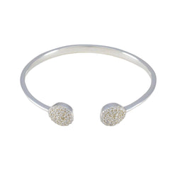 White CZ Jewelry Day Featherlight White 925 Silver Bangle Bracelet