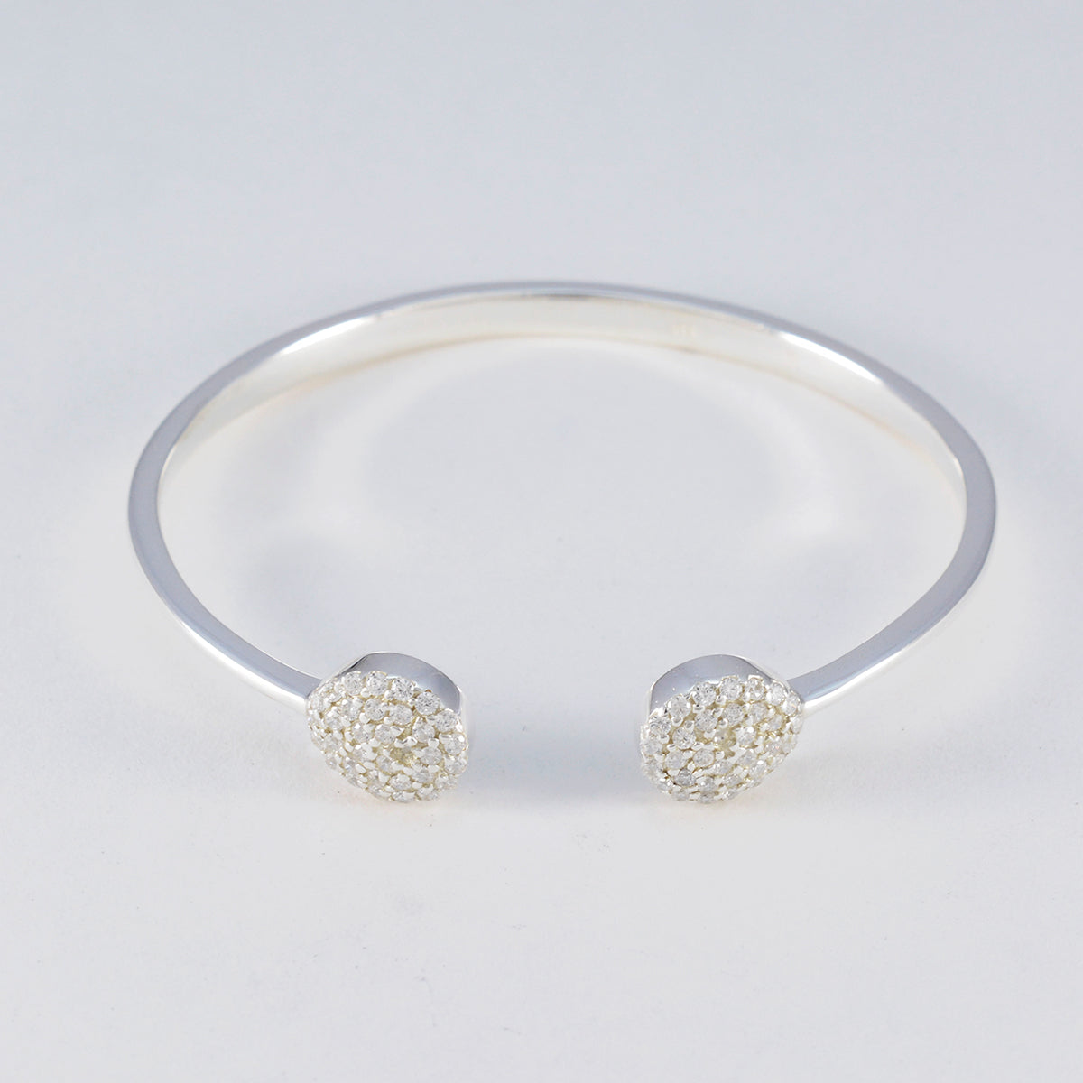 White CZ Jewelry Day Featherlight White 925 Silver Bangle Bracelet