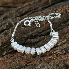 Bracelet tennis ultra-fin en argent sterling et zircones cubiques blancs Nutella Day