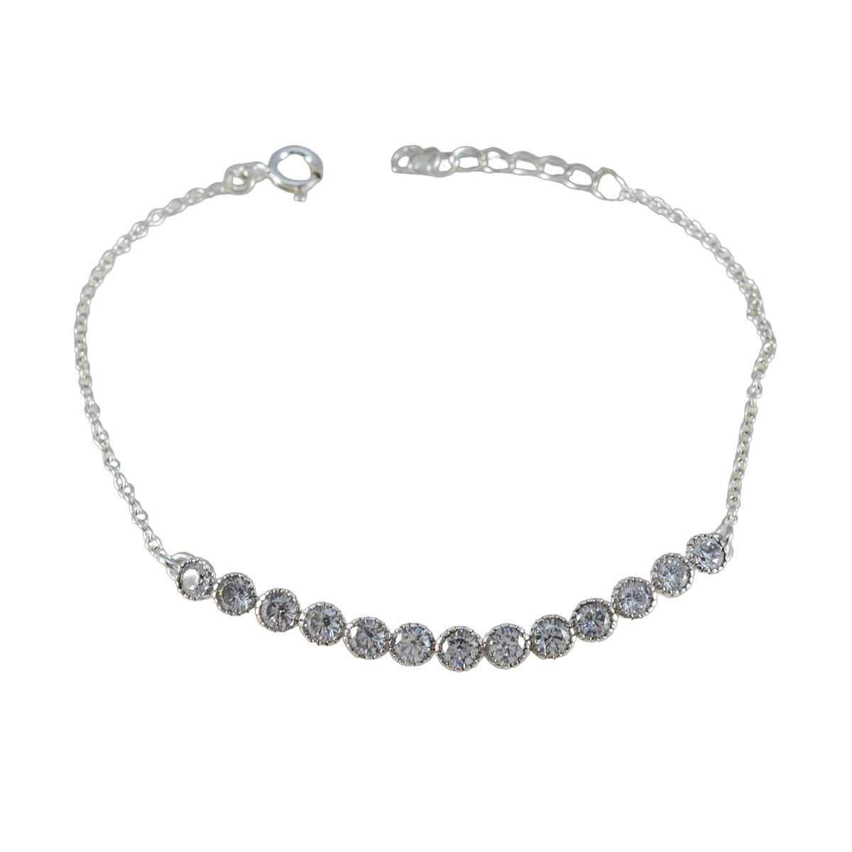 White CZ Nutella Day Whisper-thin White Sterling Silver Tennis Bracelet