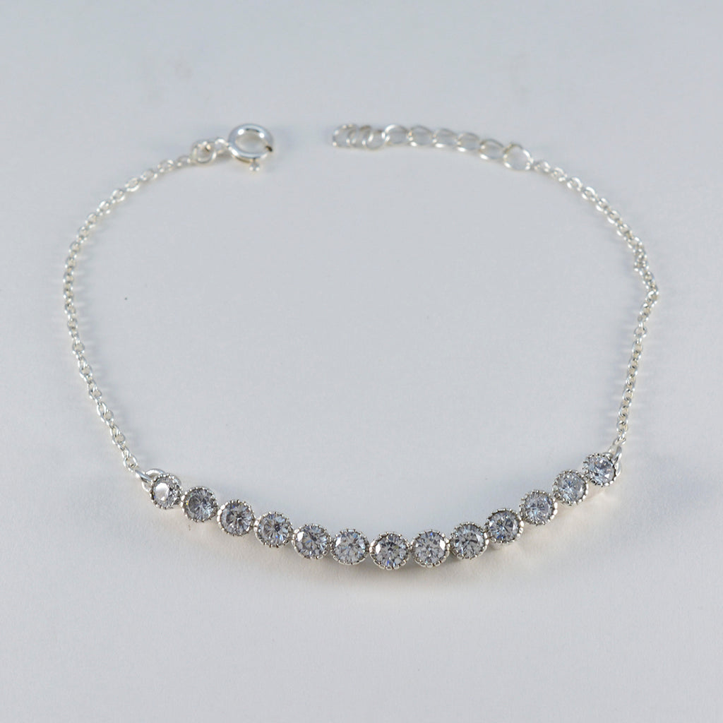 White CZ Nutella Day Whisper-thin White Sterling Silver Tennis Bracelet