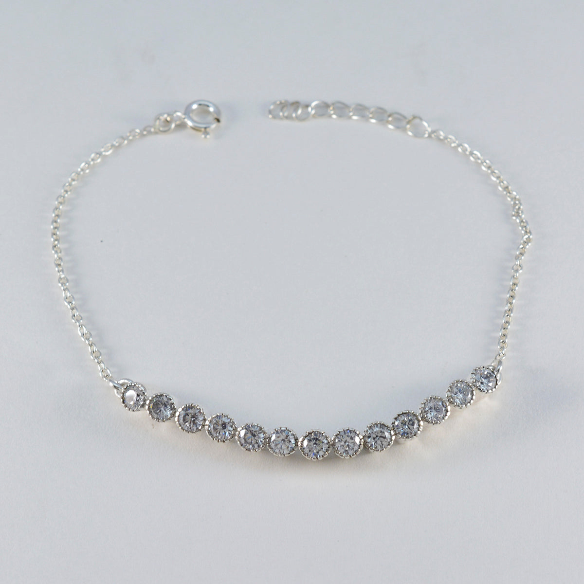 White CZ Nutella Day Whisper-thin White Sterling Silver Tennis Bracelet