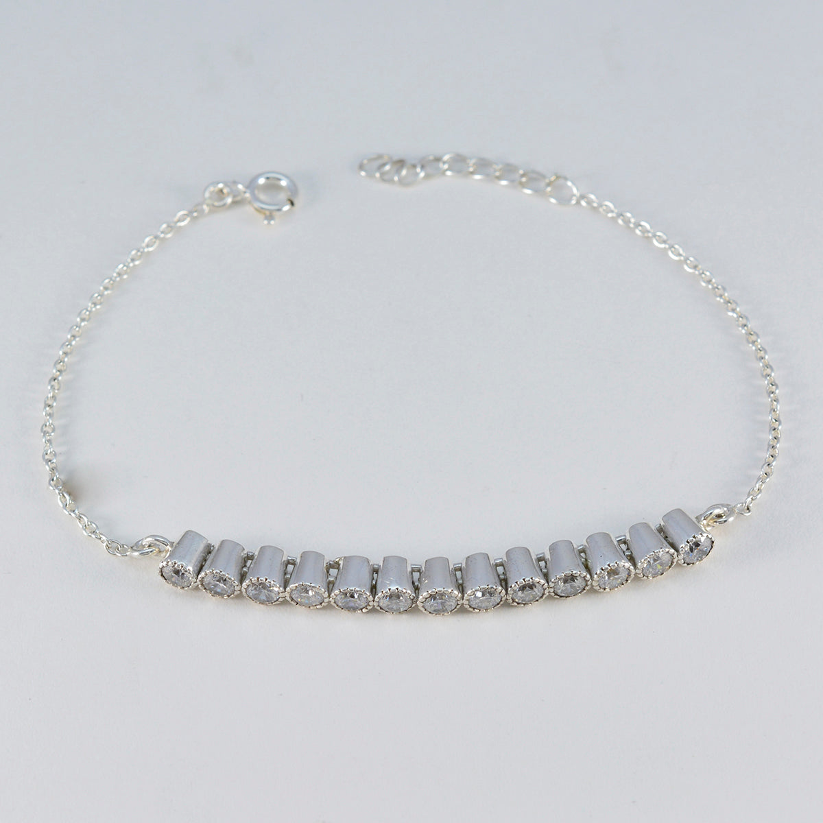 White CZ Nutella Day Whisper-thin White Sterling Silver Tennis Bracelet