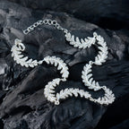 White CZ Pasta Day Minimal White 925 Silver Links Bracelet