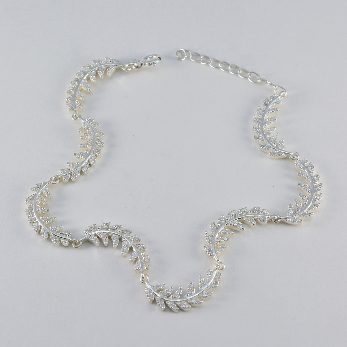 Vitt CZ Pasta Day Minimalistiskt Armband i Vitt 925 Silver med Länkar Sekundär produktbild