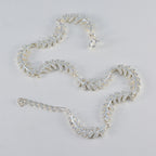 White CZ Pasta Day Minimal White 925 Silver Links Bracelet