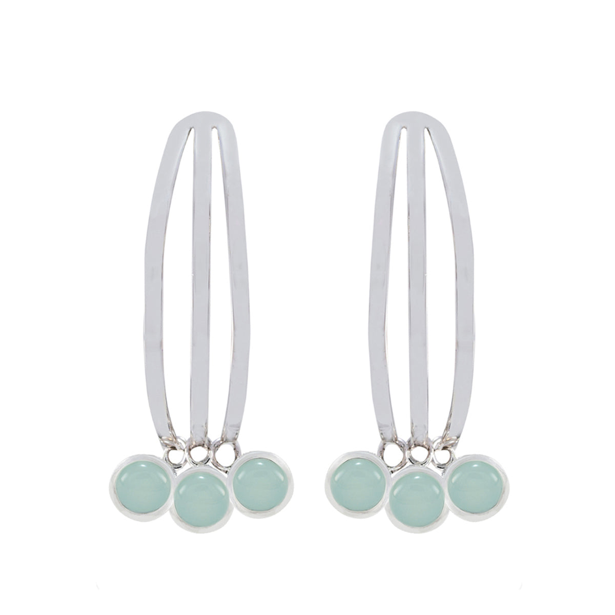 Aqua-Chalcedony-Turkish-Milagros-multiple-Stud-Green-Sterling-Silver-Earring