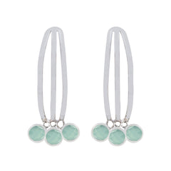 Aqua-Chalcedony-Korean-Nayara-multiple-Stud-Green-92.5-Silver-Earring