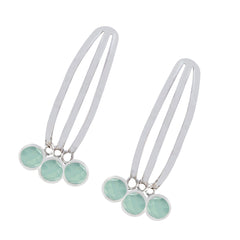 Aqua-Chalcedony-Korean-Nayara-multiple-Stud-Green-92.5-Silver-Earring