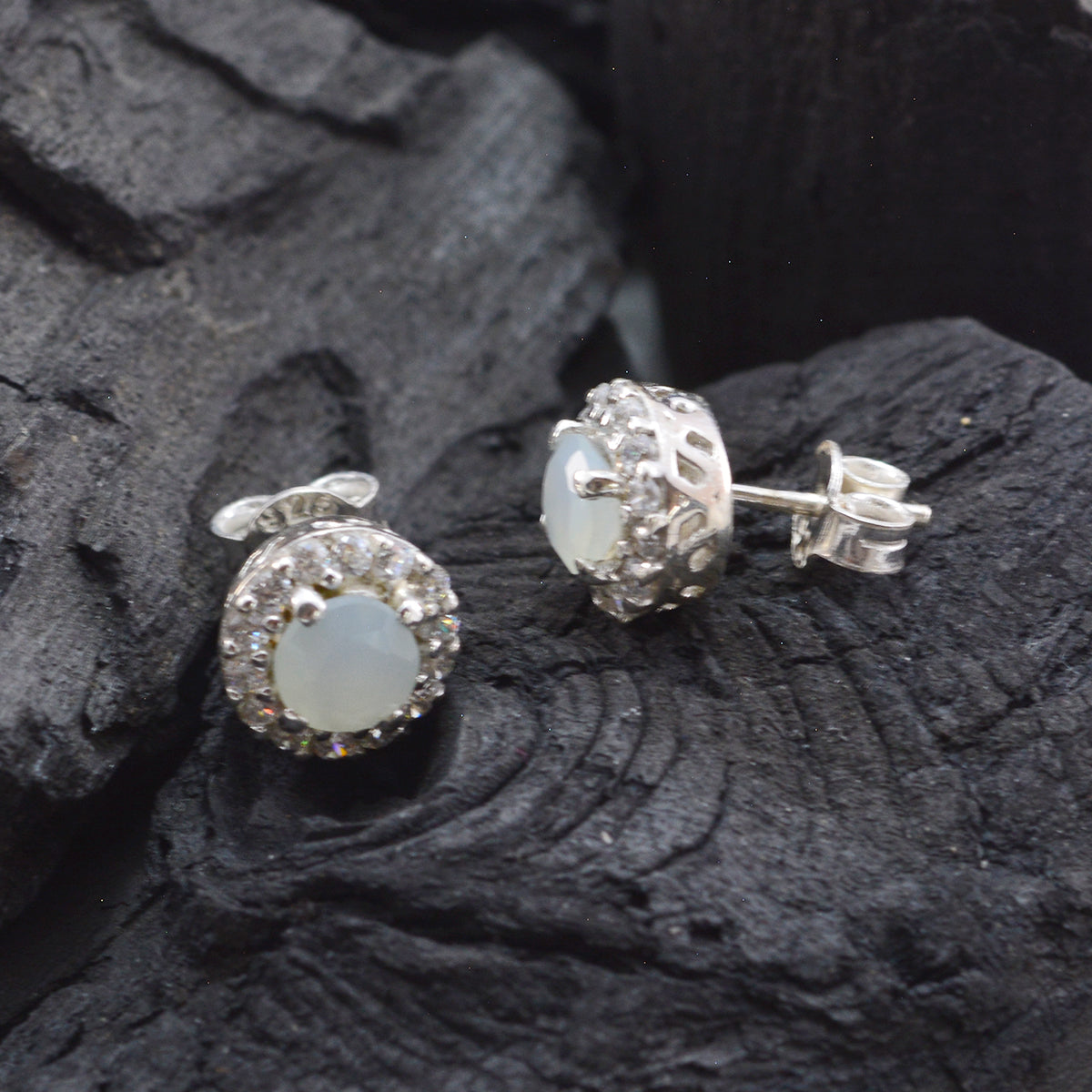 Aqua-Chalcedony-German-Skylar-multiple-Stud-Green-Silver-Earring