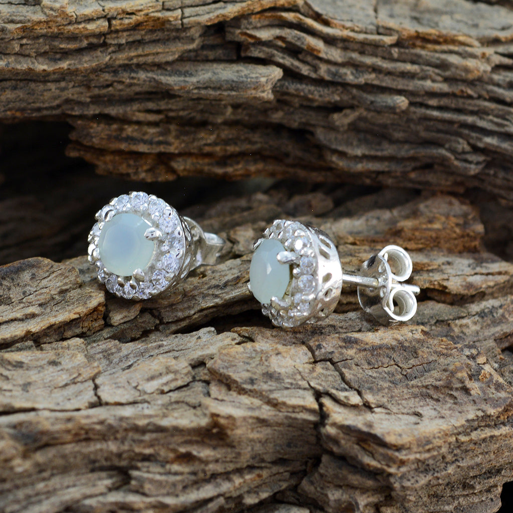 Aqua-Chalcedony-German-Skylar-multiple-Stud-Green-Silver-Earring