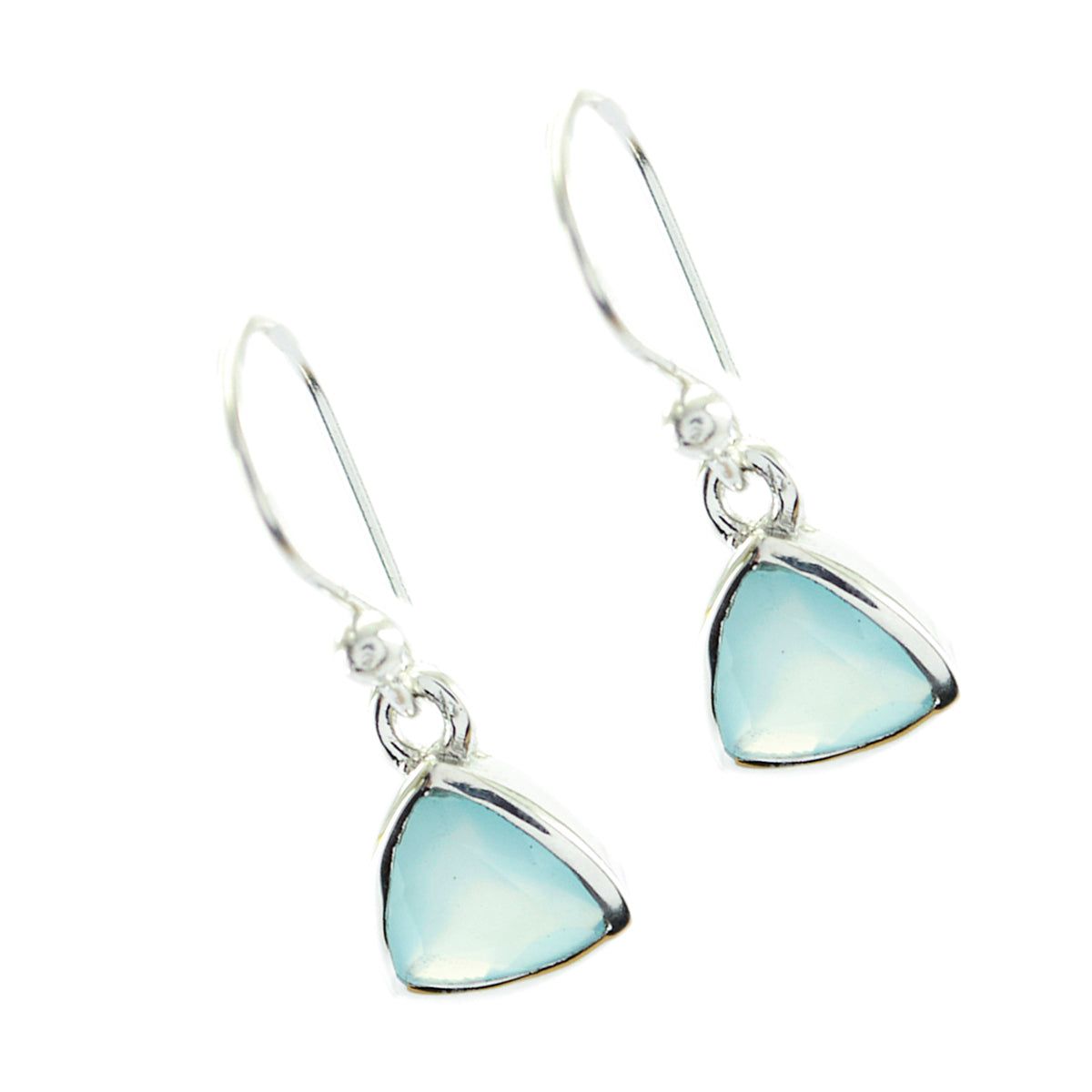 Chalcedony-German-Aiko-Solitaire-Dangle-Blue-Silver-Earring