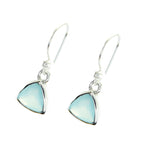 Chalcedony-German-Aiko-Solitaire-Dangle-Blue-Silver-Earring