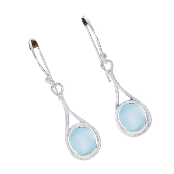 Aqua-Chalcedony-Moroccan-Stella-Solitaire-Dangle-Green-925-Silver-Earring