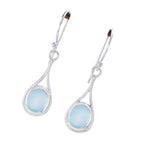 Aqua-Chalcedony-Moroccan-Stella-Solitaire-Dangle-Green-925-Silver-Earring