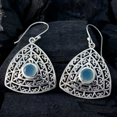 Aqua-Chalcedony-Egyptian-Teresa-Solitaire-Dangle-Green-92.5-Silver-Earring