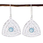 Aqua-Chalcedony-Egyptian-Teresa-Solitaire-Dangle-Green-92.5-Silver-Earring