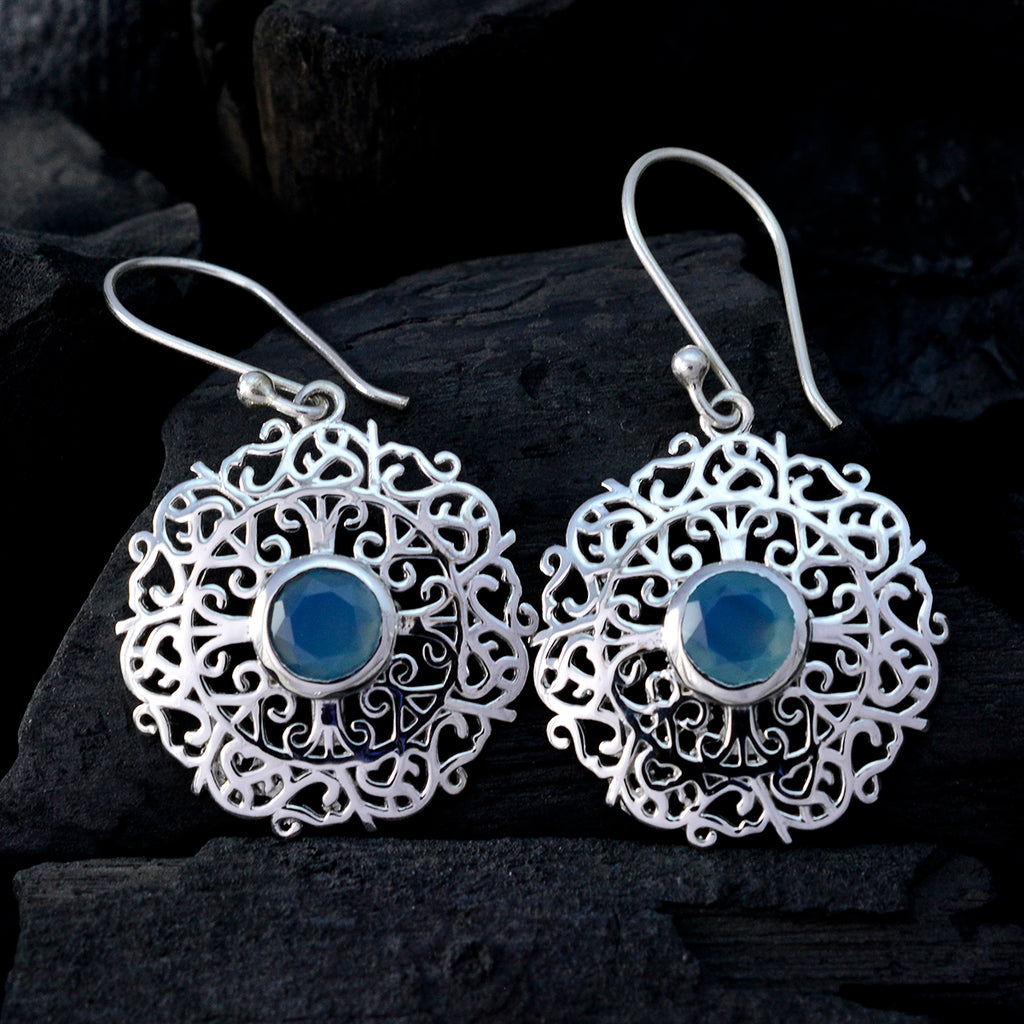 Chalcedony-Japanese-Lucia-Solitaire-Dangle-Blue-Sterling-Silver-Earring
