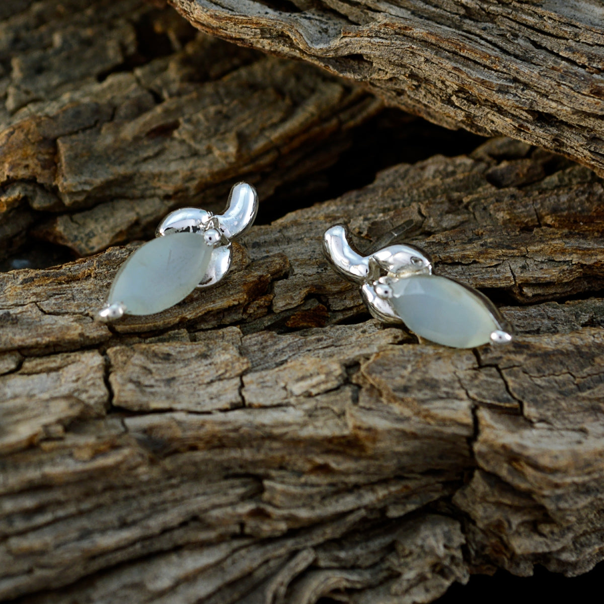 Aqua-Chalcedony-Turkish-Yasmin-Solitaire-Stud-Green-925-Sterling-Silver-Earring