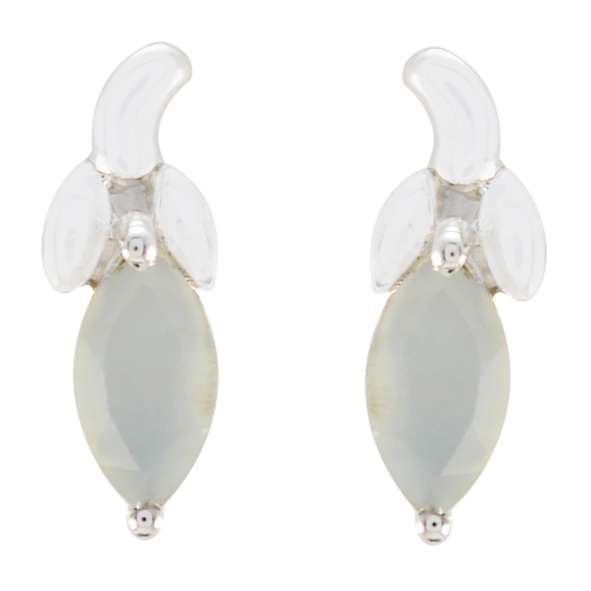 Aqua-Chalcedony-Turkish-Yasmin-Solitaire-Stud-Green-925-Sterling-Silver-Earring