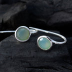 Aqua-Chalcedony-Middle-Eastern-Zoe-Solitaire-Stud-Green-92.5-Silver-Earring
