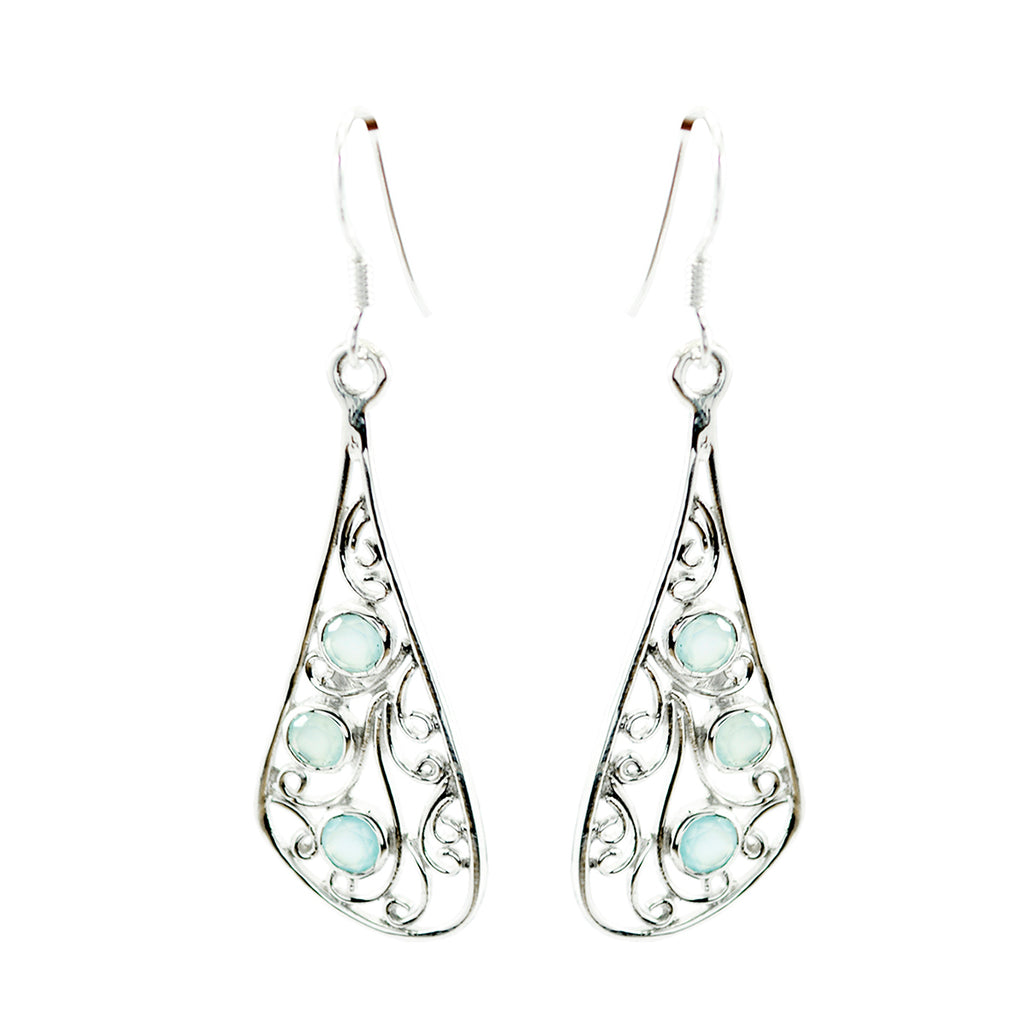 Aqua-Chalcedony-Australian-Aiko-multiple-Dangle-Green-925-Sterling-Silver-Earring