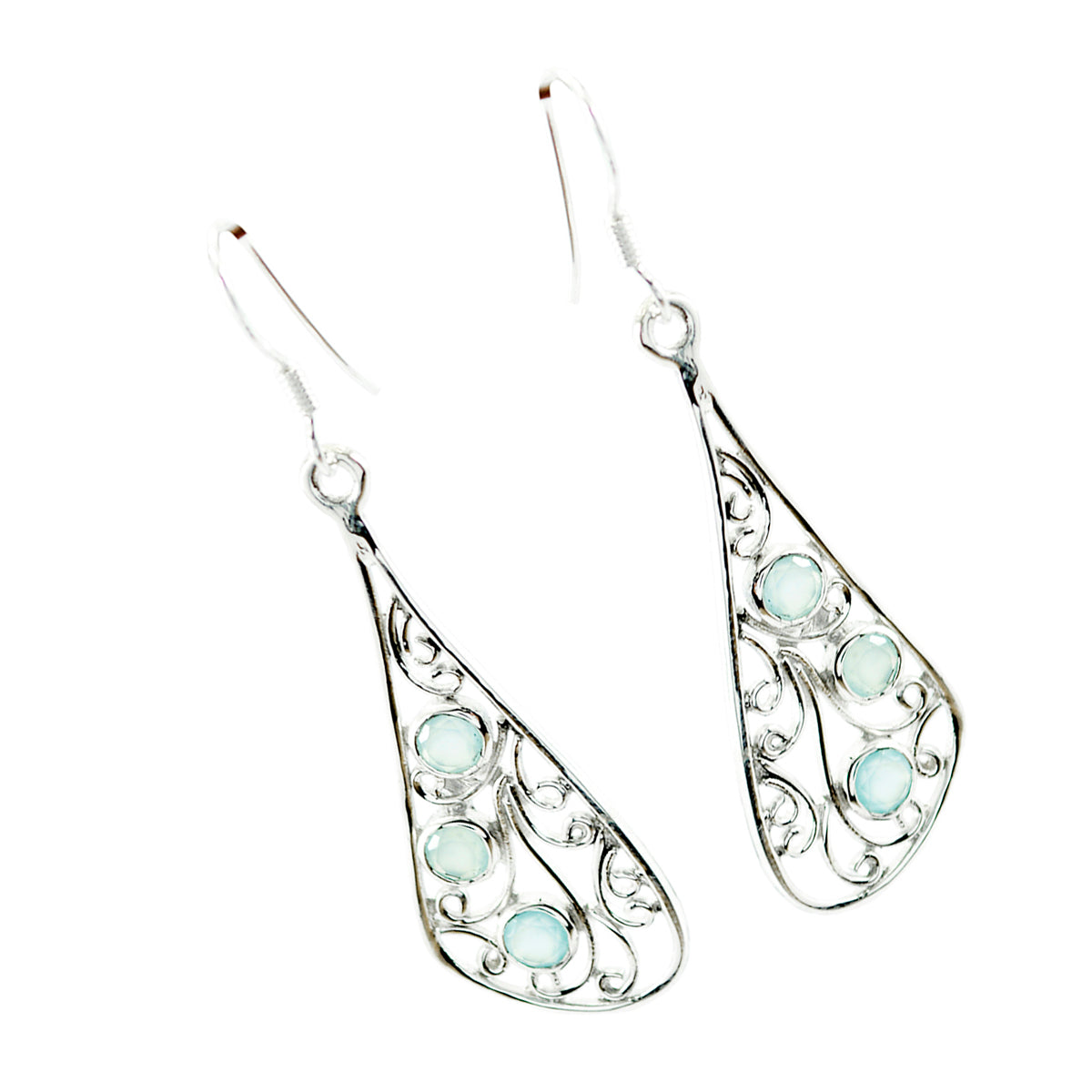 Aqua-Chalcedony-Australian-Aiko-multiple-Dangle-Green-925-Sterling-Silver-Earring