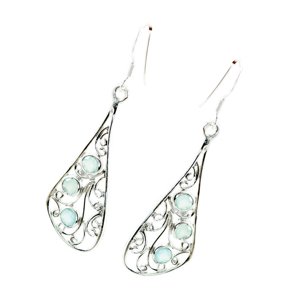 Aqua-Chalcedony-Australian-Aiko-multiple-Dangle-Green-925-Sterling-Silver-Earring
